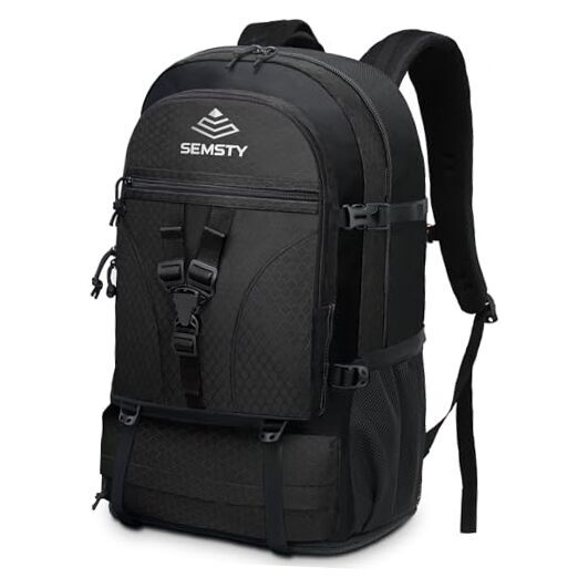 Hiking Backpack, 30L/40L/50L Expandable Hiking 40L+10L expandable 40l+10l Black