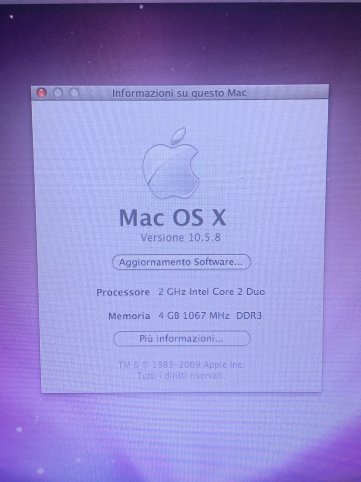 MACBOOK 13” FINE 2008 ALLUMINIO 2 GHZ INTEL CORE DUO 4 GB RAM - Immagine 3 di 4