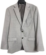 Calvin Klein Light Gray Wool Blend Suit Jacket 38 R Blazer 2 Button Sport Coat