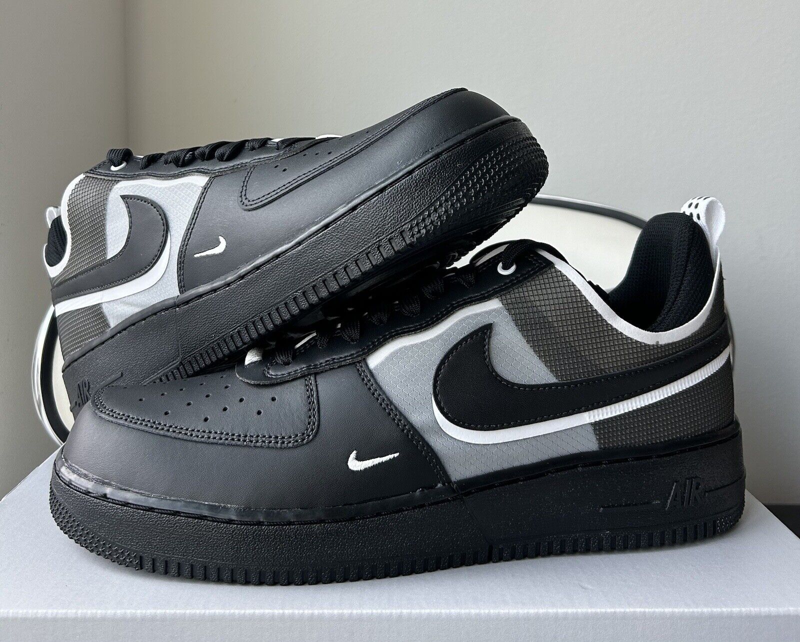 Size 9 - Nike Air Force 1 React Black White 2022 for sale online