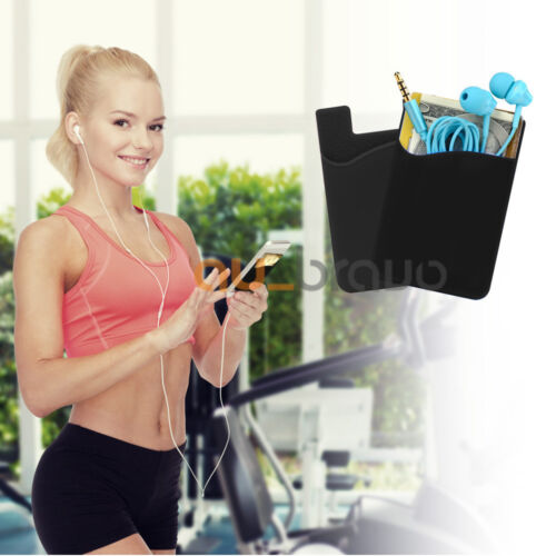 Universal Adhesive Pocket Stick On Wallet Card Holder Pouch Case For Smart Phone - Picture 2 of 11