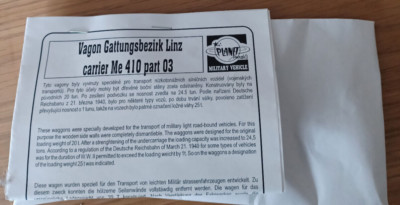 1:72 Vagon Gattungsbezirk Linz carrier Me 410 Resinkit  Planet  sehr selten