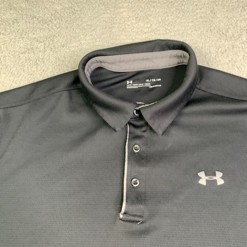 Under Armour Tech Polo Shirt Extra Large Black Lightweight Casual Logo Mens - Picture 5 of 14