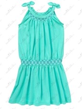 NWT Gymboree Girls 6 Sparkle Safari Aqua Blue Bow Smocked Dress
