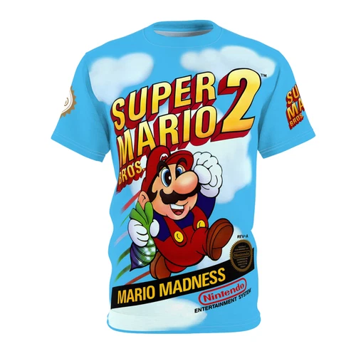 Super Mario Bros. 2 NES Retro Vintage Nintendo Video Game Cover T-Shirt
