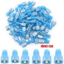 100/500PCS AWG 16-14 Nylon Insulated Spade Connector Wire Crimp Female Terminals