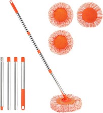 360-Degree Rotatable Cleaning Mops Set with 4 Poles and 4 Mop Heads Round