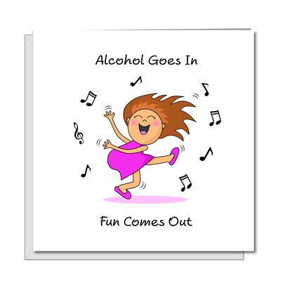 Lustige Happy Birthday Karte Frau Freundin weiblich BFF Bestie Party betrunken trinken