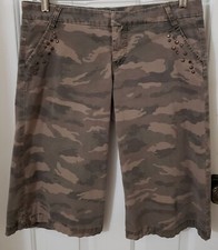 Vintage Rare Plugg Y2K Camouflage Embellished Military Shorts Streetwear Sz 11