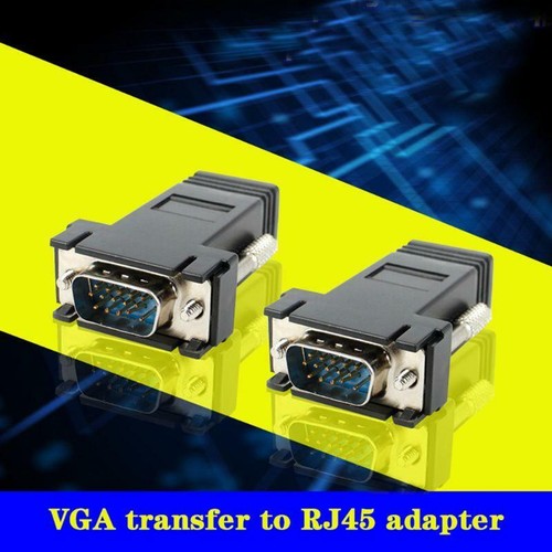 VGA Extender Male To Lan Cat5 Cat5e/6 RJ45 Ethernet Female Converter Adapter - Photo 2/6