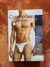 Calvin Klein Classics Fit Cotton Stretch Men's Jock Strap 3 Pack Black Size XL