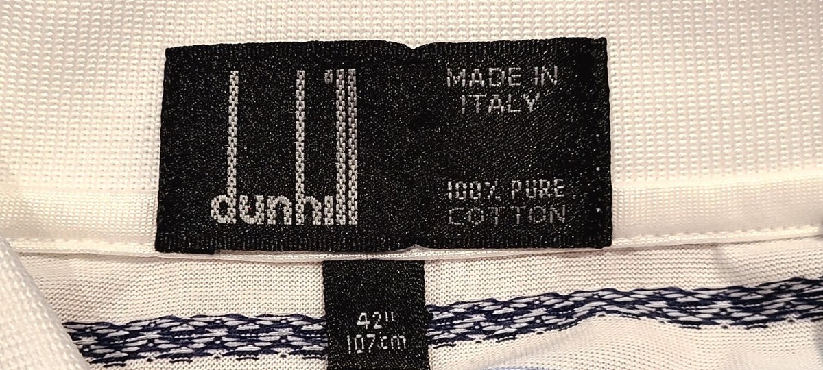 New! Vintage Alfred Dunhill 100% Cotton Striped Polo Shirt Made In 