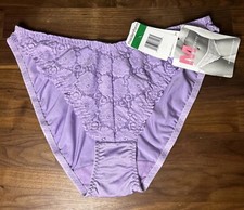 Vintage Maidenform Hi-Leg Second Skin Nylon Lace Panties Size L Purple NWT