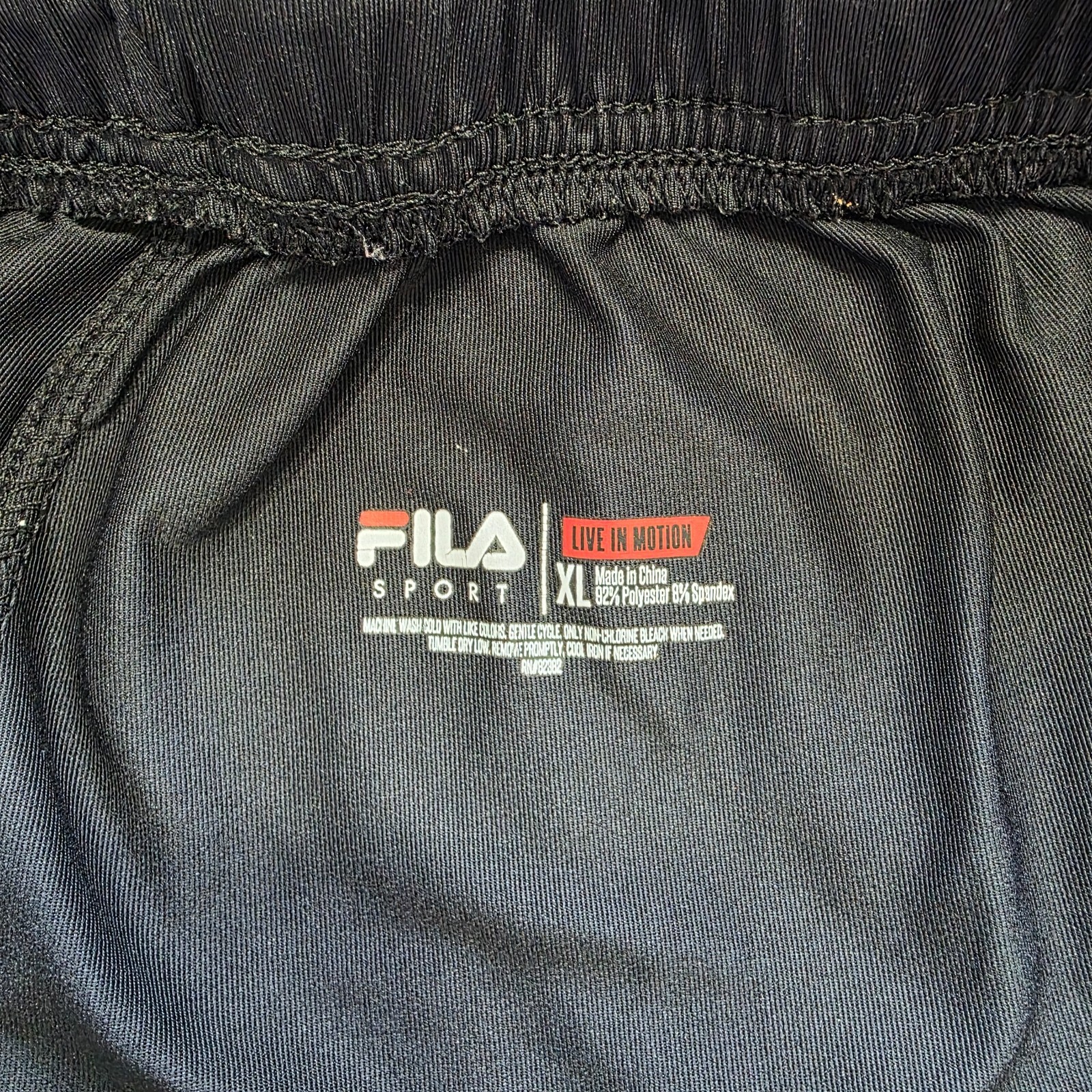 Fila Shorts Uomo XL Nero Grigio Allenamento Atletico Allenamento Outdoor Casual