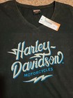 Harley Davidson Womens T Shirt Black Size M Dealer NWT Ladies Tie Dye Bleached