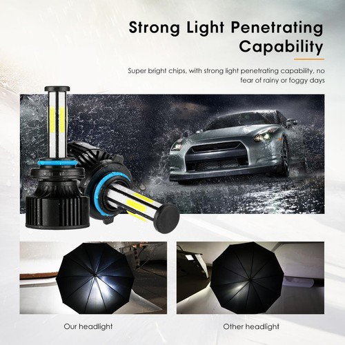 6-Seiten COB LED Scheinwerfer Birne Kit 9005 HB3 3000W 420000LM 6500K Fernlicht weiß - Bild 11 von 12