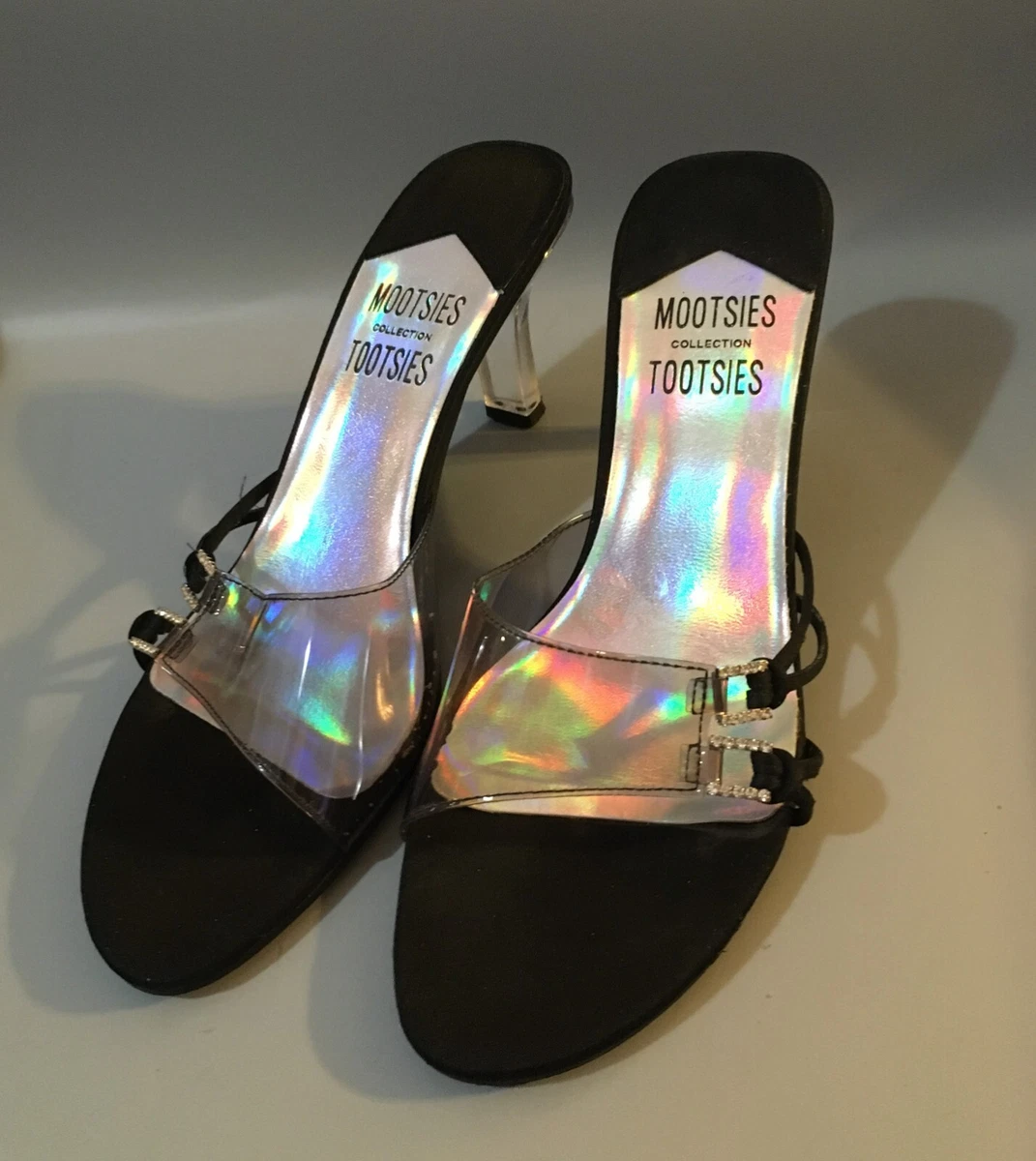 Mootsies Tootsies Coilection Women s Mules Black Clear Vinyl 2