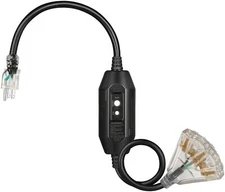 DEWENWILS 3FT Outdoor/Indoor Triple Tap Manual GFCI Extension Cord 12/3 SJTW