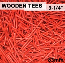 1000 Premium 3-1/4" 83MM LENGTH ORANGE NEW GOLF NATURAL WOOD TEES TEE PGA