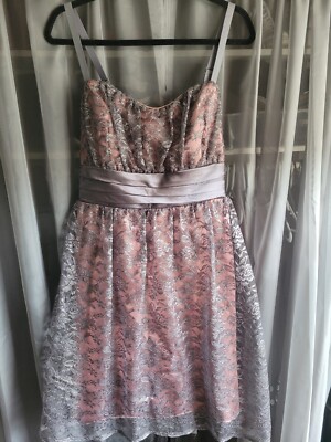 torrid grey dress Gray And Pink Sz 14 satin prom gown