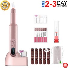 Cordless Electric Nail Drill File Portable Manicure Pedicure  Rechargeable Base