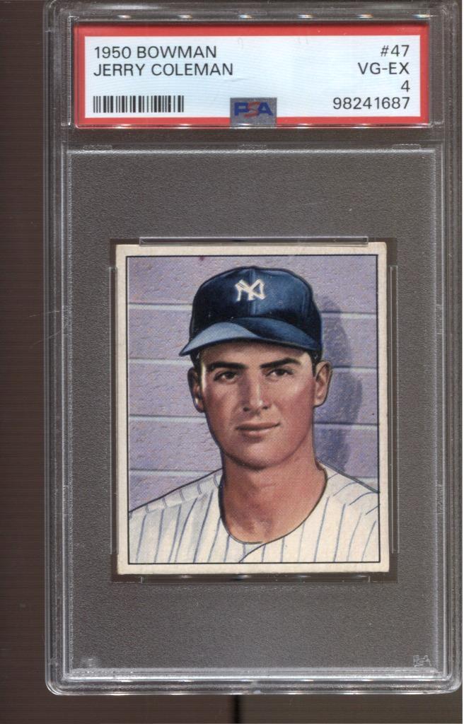 1950 Jerry Coleman Bowman #47 PSA 4 VG-EX New York Yankees