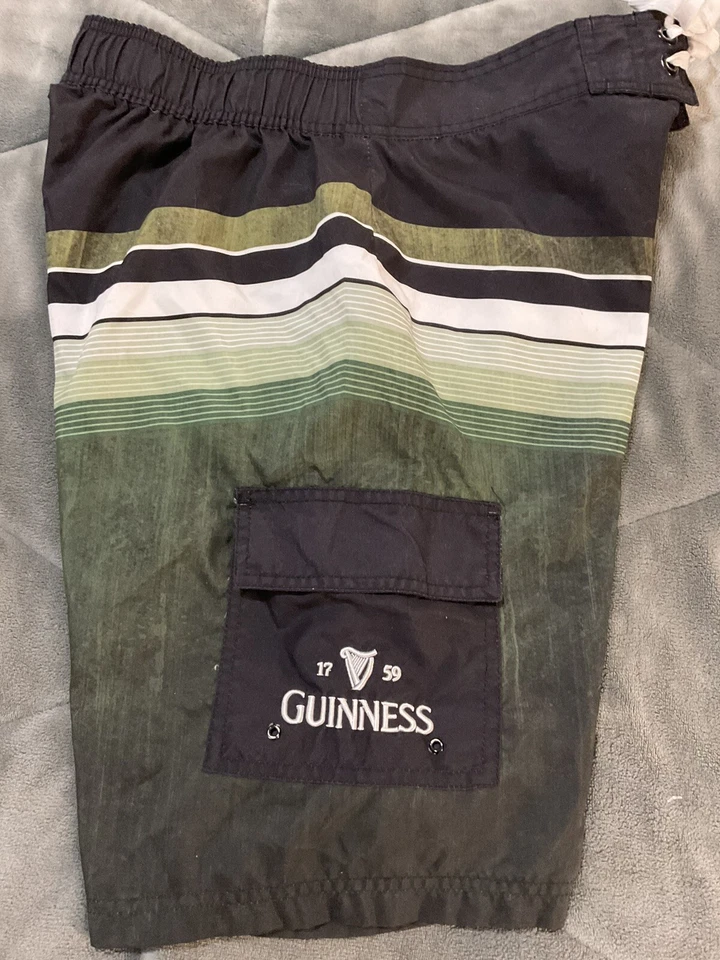 Pantalones cortos de natación grandes Guiness Beer para hombre verde negro Lager Ale Foto 2 de 4