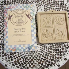 Brown Bag Cookie Art Flower Mold 1995 with Original Brown Bag Idea  Book 1992
