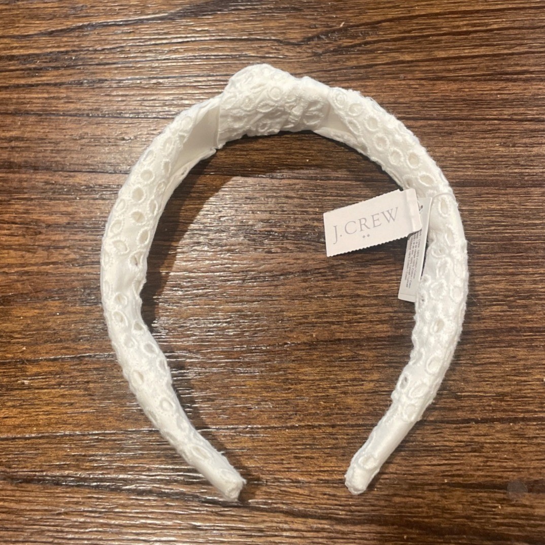 NWT J.Crew Factory White Eyelet Knot Headband Cottagecore  display picture 1