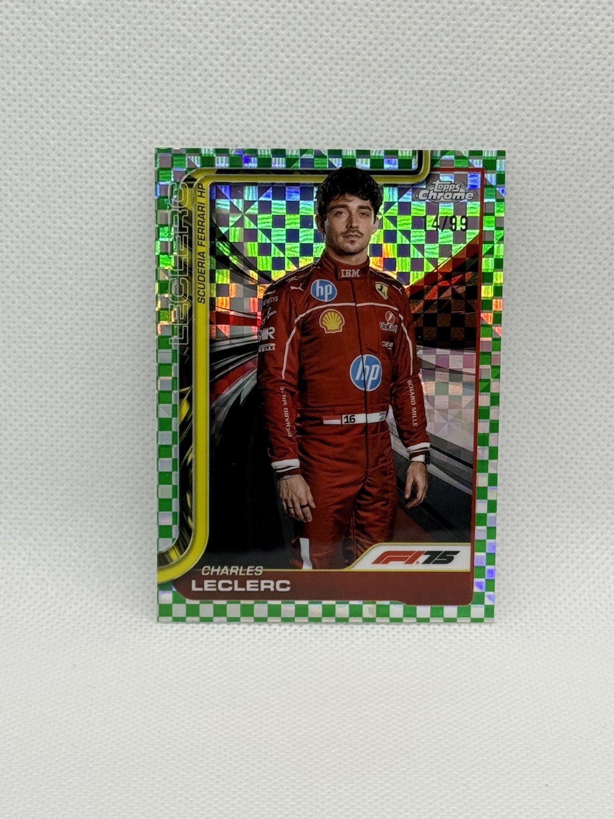2025 Topps Chrome Formula 1 F1 Charles Leclerc Portrait Green Checker  /99 #3