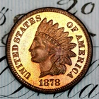 * 1878 * PRISTINE++ BLAZING RED GEM PROOF INDIAN HEAD PENNY * FROM COLLECTION