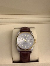 Rolex Datejust 16233 36mm 18k Gold & Rare Silver Tapestry Dial 1991