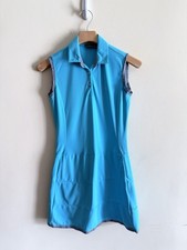 CHERVO Women's Athletic Sports Dress Blue Collared Pockets Italy Size 42 US 10