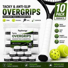 10Pk Pickleball Overgrip Tape Tacky Grip for Paddle Anti-Slip Sweat Absorbent W