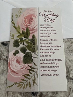 For Your Wedding Day Love Never Ends 5 x7.75'' Stockwell Greeting Card