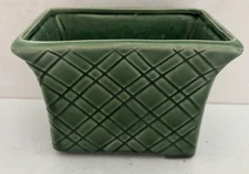 Vintage Sebring Pottery Green Planter 4-1/2" Tall 6” Long #246