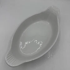Au Gratin Dish White Made In Portugal 11x6” Over And Back F23B