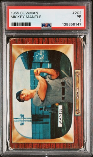 1955 BOWMAN #202 MICKEY MANTLE PSA 1