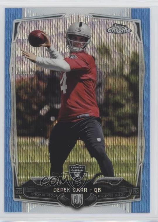 2014 Topps Chrome Blue Wave Refractor Derek Carr #115 Rookie RC 0a8o