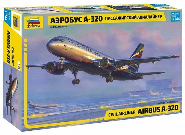 Zvezda 7003 Airbus A320 Civil Airliner 1:144 Passenger Plane Model Kit New-image