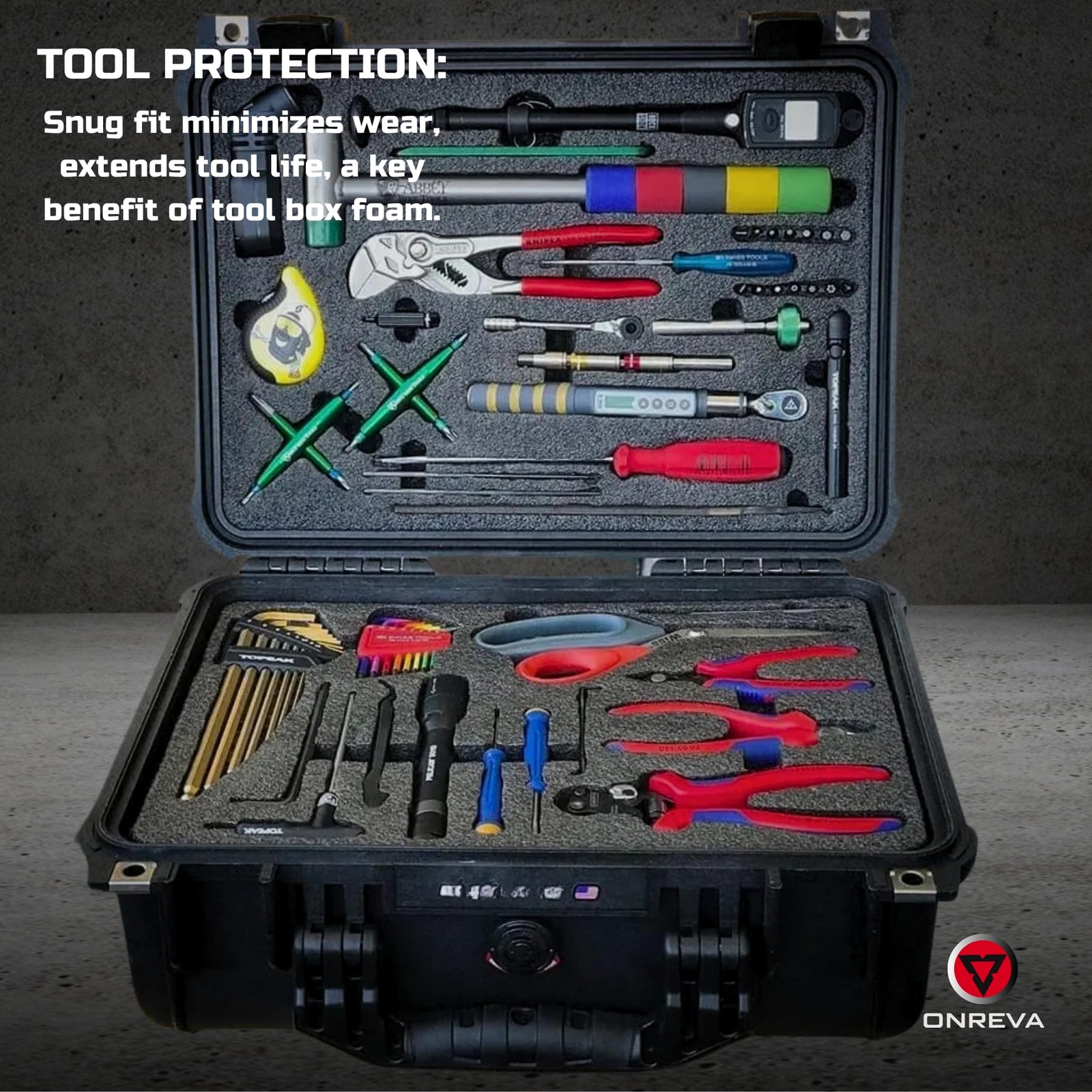 Tool Box Foam 3Pack 18x12x1 inch Foam Inserts for Cases Polyethylene Storage ...