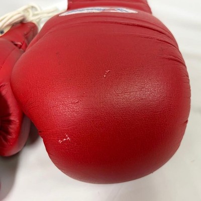 Winning ボクシンググローブ PT-1400 16oz 赤② Winning Boxing Gloves 16oz PT-1400 Red String Type Japan Used