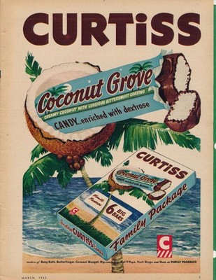 Magazine Ad - 1953 - Curtiss Candy Co. - Coconut Grove