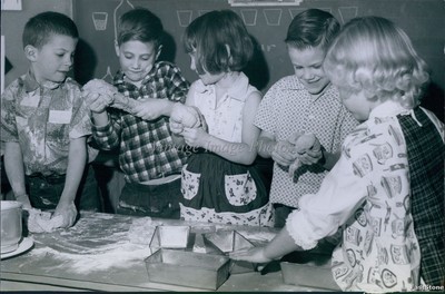 1961 Olympia Kindergarten Children Bread Making 6X8 Historic Vintage Press Photo