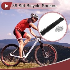 38 Set 14G Bicycle Spoke 229 mm 14G Bike Wheel Spoke Carbon Steel Black