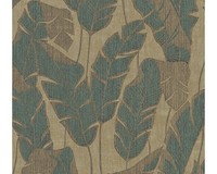 Vliestapete 39502-2 Jade 2 PalmenbläTter Beige Schwarz Petrol