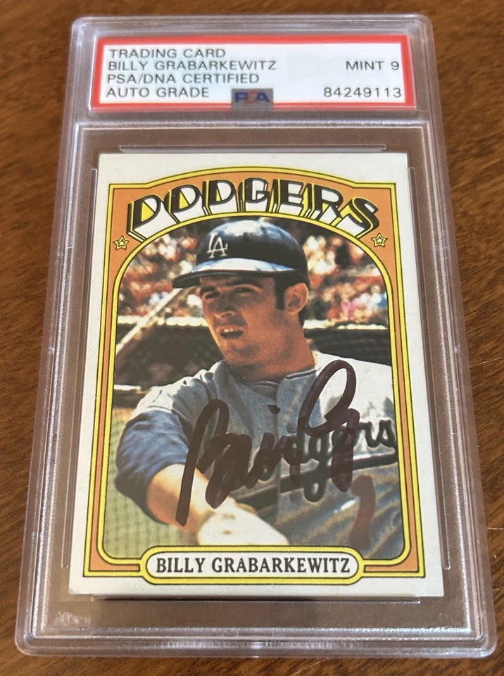 Billy Grabarkewitz 1972 Topps #578 autógrafo firmado Dodgers PSA/DNA automático 9 Foto 2 de 3