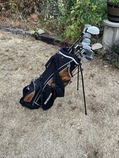 Mens Golf Clubs Ideal Starter Set By Dunlop Woods Irons Putter & A Stand Bag RH