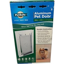 Petsafe Aluminum Pet Door Dog Cat Door Small 1-15 lb's White PPA00-10859