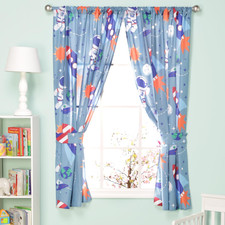 Boys Curtains for Space Themed Bedroom D cor with Rockets, Aliens, Sun and Stars